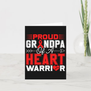 Proud Grandpa Of A Heart Warrior Heart Disease Awa Card