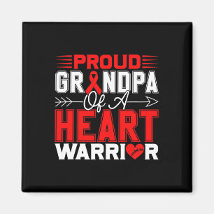 Proud Grandpa Of A Heart Warrior Heart Disease Awa Magnet