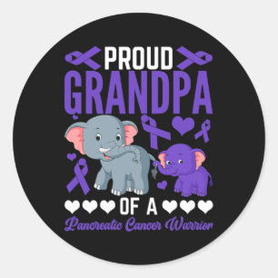 Proud Grandpa Of A Pancreatic Cancer Elephants Sup Classic Round Sticker