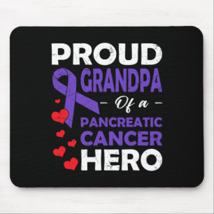 Proud Grandpa Of A Pancreatic Cancer Hero Warrior Mouse Pad