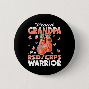 Proud Grandpa Of A Rsd Crps Warrior Awareness Boxi 6 Cm Round Badge
