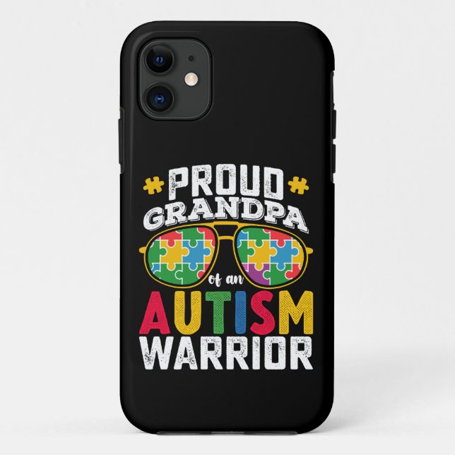 Proud Grandpa Of An Autism Warrior Family Case-Mate iPhone Case (Back)