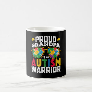 Proud Grandpa Of An Autism Warrior Family Coffee Mug