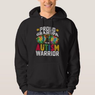 Proud Grandpa Of An Autism Warrior Family Hoodie