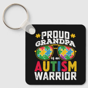 Proud Grandpa Of An Autism Warrior Family Key Ring