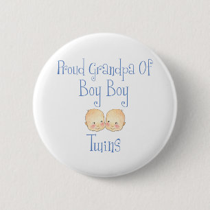 Proud Grandpa Of Boy Twins 6 Cm Round Badge