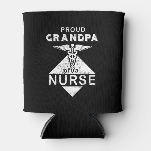 Proud Grandpa Of Nurse Men Nurse Family Nurse Can Cooler (Front)