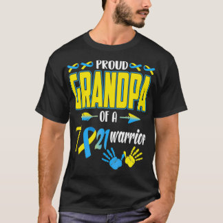 Proud Grandpa Of T21 Warrior Down Syndrome T-Shirt
