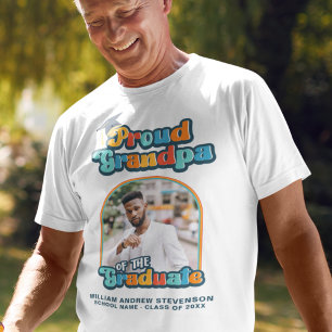 Proud Grandpa of the graduate photo groovy retro T-Shirt