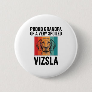 Proud Grandpa Vizsla Vintage Dog Lover Design_1 6 Cm Round Badge