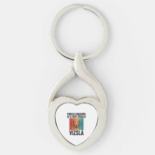 Proud Grandpa Vizsla Vintage Dog Lover Design_1 Key Ring