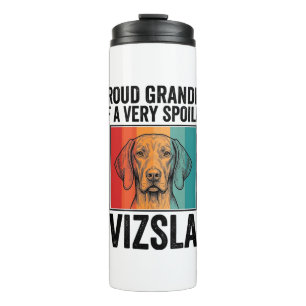 Proud Grandpa Vizsla Vintage Dog Lover Design_1 Thermal Tumbler
