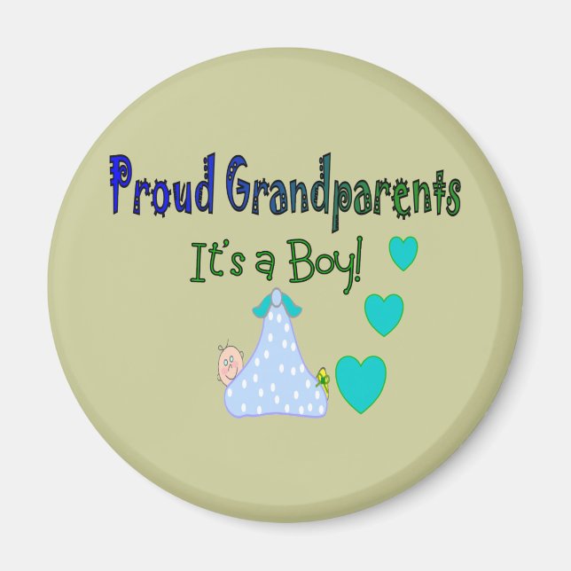 Proud Grandparents "It's a Boy" Magnet (Front)