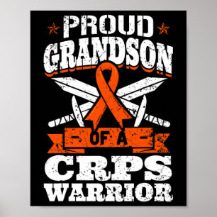 Proud Grandson Of A CRPS Warrior RSD Awareness Rib Poster