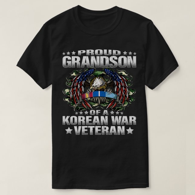 Proud Grandson Of A Korean War Veteran Military Ve T-Shirt (Design Front)