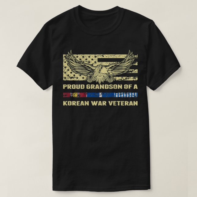 Proud Grandson Of A Korean War Veteran Military Ve T-Shirt (Design Front)