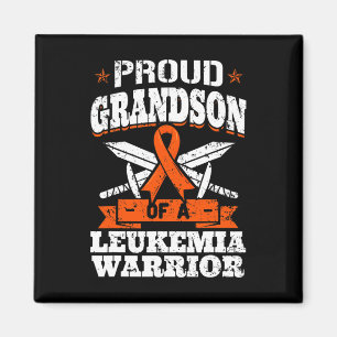 Proud Grandson Of A Leukaemia Warrior Awareness Bl Magnet