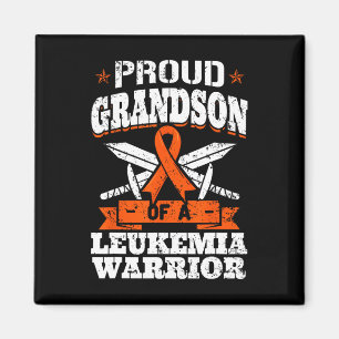 Proud Grandson Of A Leukaemia Warrior Awareness Bl Magnet