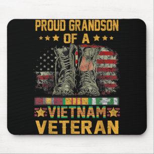 Proud Grandson Of A Vietnam Veteran Flag American Mouse Pad