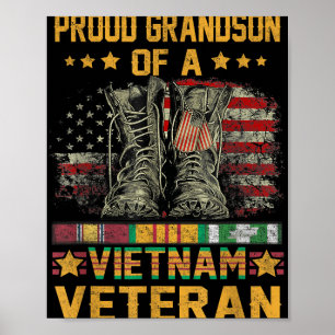 Proud Grandson Of A Vietnam Veteran Flag American Poster