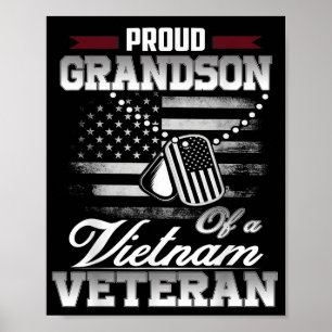 Proud Grandson Of A Vietnam Veteran Military Shirt Poster