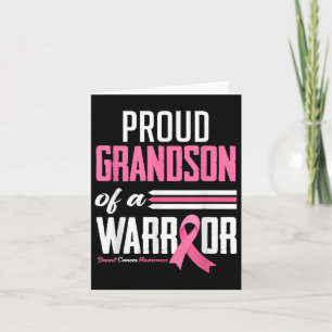 Proud Grandson Of A Warrior Grandma Breast Cancer  Card