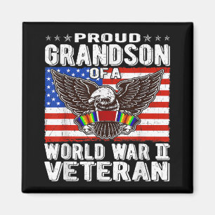 Proud Grandson Of A World War 2 Veteran - Patrioti Magnet
