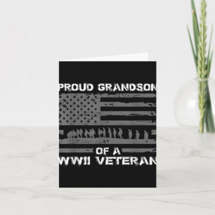 Proud Grandson Of A Wwii Veteran T Shirts For Men Card