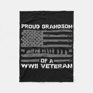 Proud Grandson Of A Wwii Veteran T Shirts For Men Fleece Blanket