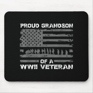 Proud Grandson Of A Wwii Veteran T Shirts For Men Mouse Pad