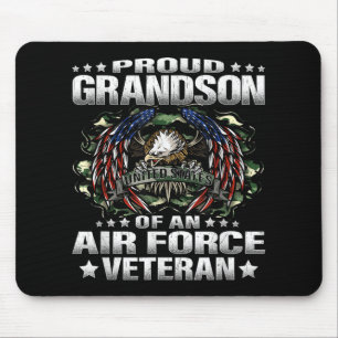 Proud Grandson Of An Air Force Veteran Military Ve Mouse Pad