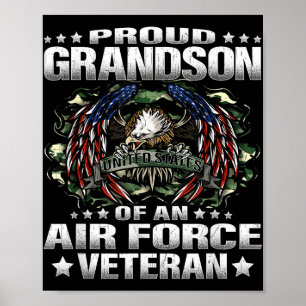 Proud Grandson Of An Air Force Veteran Military Ve Poster