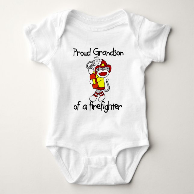 Proud Grandson of Firefighter Baby Bodysuit (Front)
