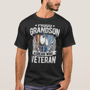 Proud Grandson Of Korean War Veteran Dog Tag Milit T-Shirt