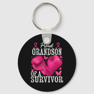 Proud Grandson Of Survivor Breast Cancer Boxing Gl Key Ring