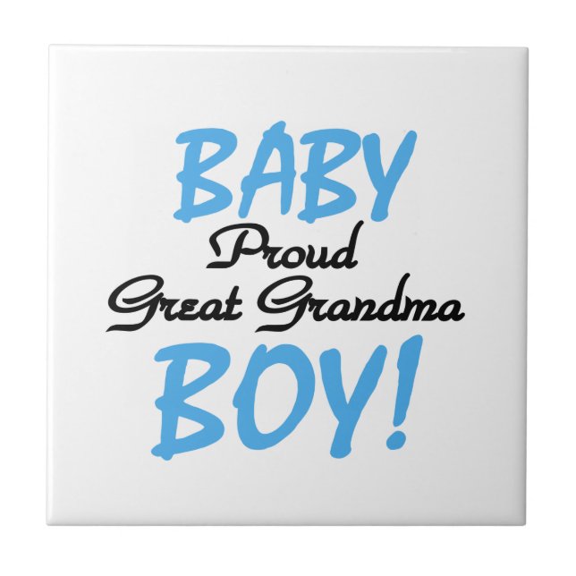 Proud Great Grandma Baby Boy Gifts Ceramic Tile (Front)