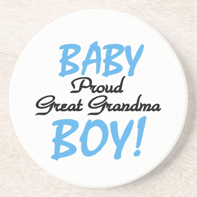 Proud Great Grandma Baby Boy Gifts Coaster (Front)