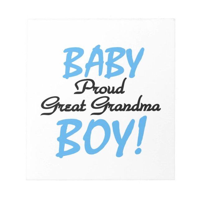 Proud Great Grandma Baby Boy Gifts Notepad (Front)
