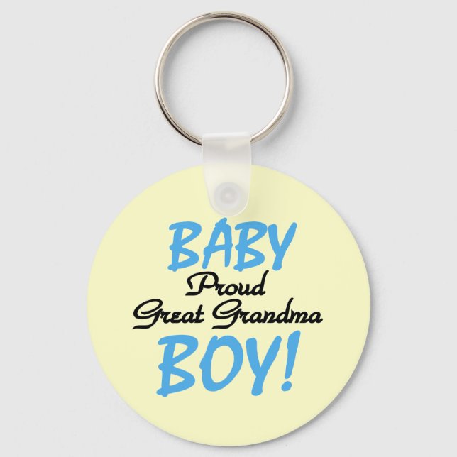 Proud Great Grandma Baby Boy Tshirts and Gifts Key Ring (Front)