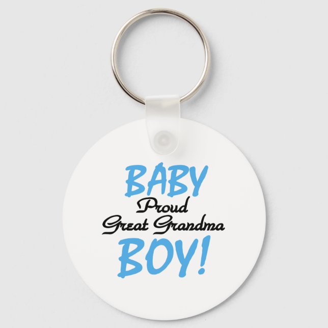 Proud Great Grandma Baby Boy Tshirts and Gifts Key Ring (Front)