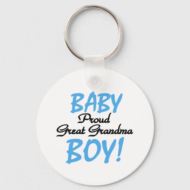 Proud Great Grandma Baby Boy Tshirts and Gifts Key Ring (Front)