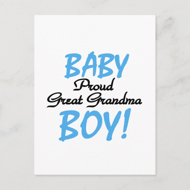 Proud Great Grandma Baby Boy Tshirts and Gifts Postcard (Front)