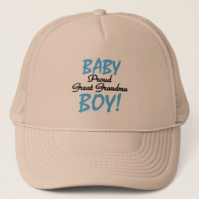 Proud Great Grandma Baby Boy Tshirts and Gifts Trucker Hat (Front)