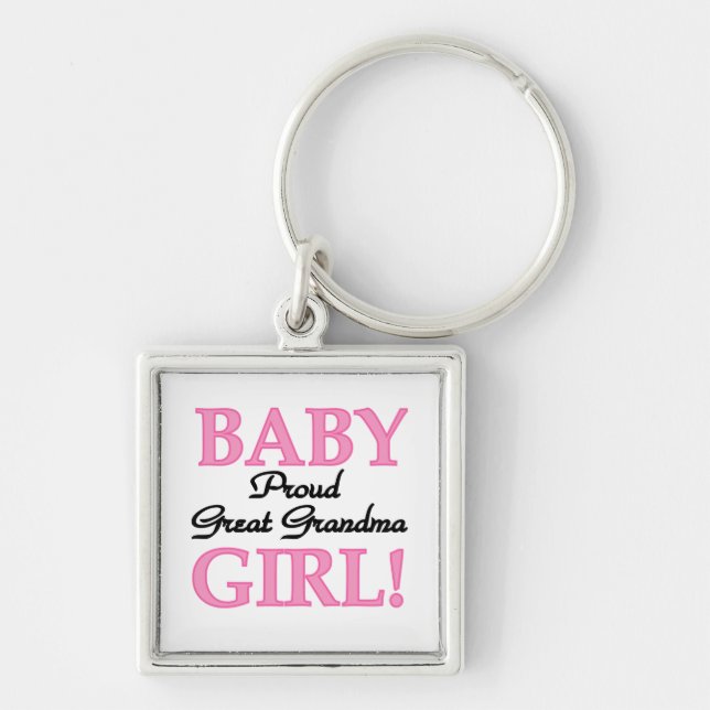 Proud Great Grandma Baby Girl Gifts Key Ring (Front)