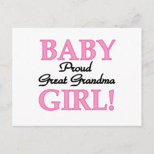 Proud Great Grandma Baby Girl Tshirts and Gifts Postcard