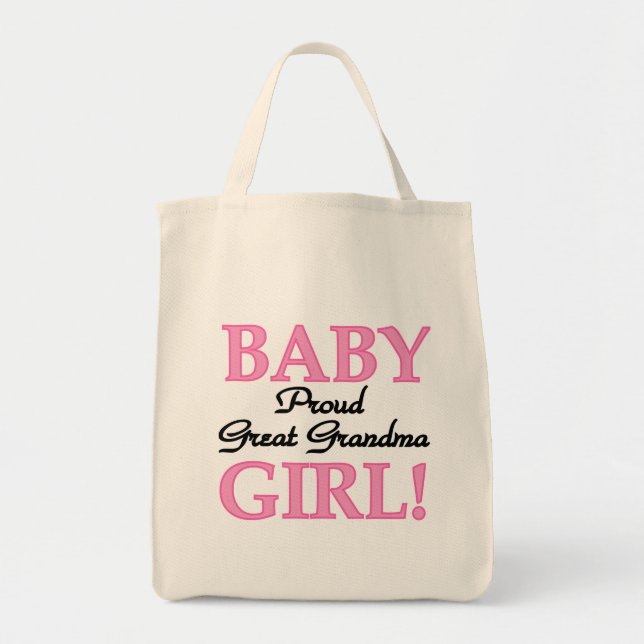 Proud Great Grandma Baby Girl Tshirts and Gifts Tote Bag (Front)