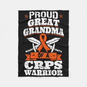 Proud Great Grandma Of A Crps Warrior Rsd Awarenes Fleece Blanket