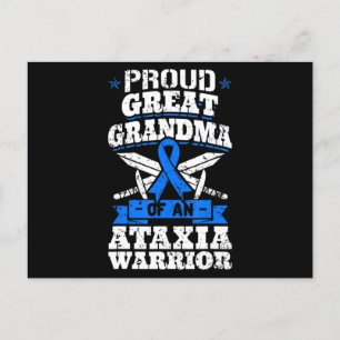 Proud Great Grandma Of An Ataxia Warrior Awareness Postcard