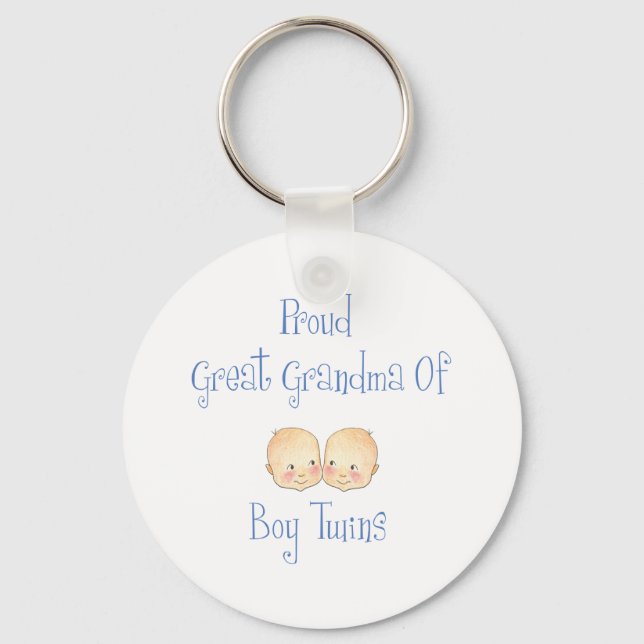 Proud Great Grandma Of Boy Twins Key Ring (Front)