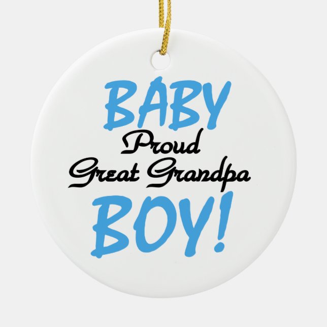 Proud Great Grandpa Baby Boy Gifts Ceramic Ornament (Front)